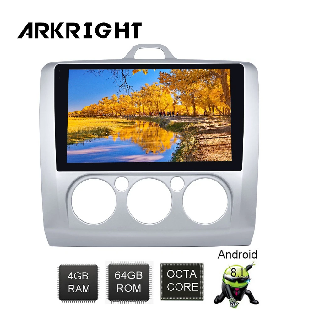 Автомобильный мультимедийный проигрыватель для Ford Focus 8 1-2005 2 din Android 2012 4 + 64 ГБ |