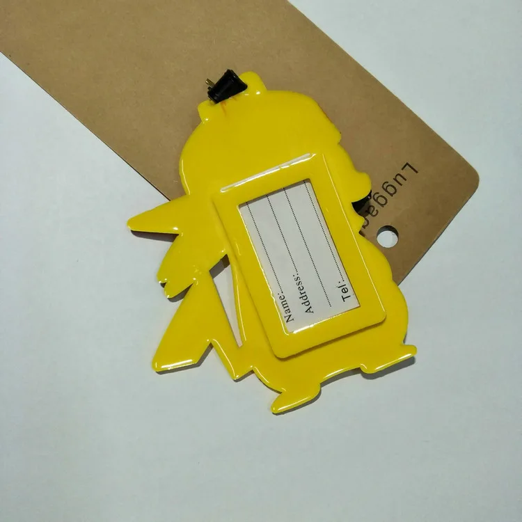 Anime Pokemon Gengar Pikachu PVC key chain Piplup Charmander Squirtle cute funny soft rubber luggage tag boarding pass bag tags