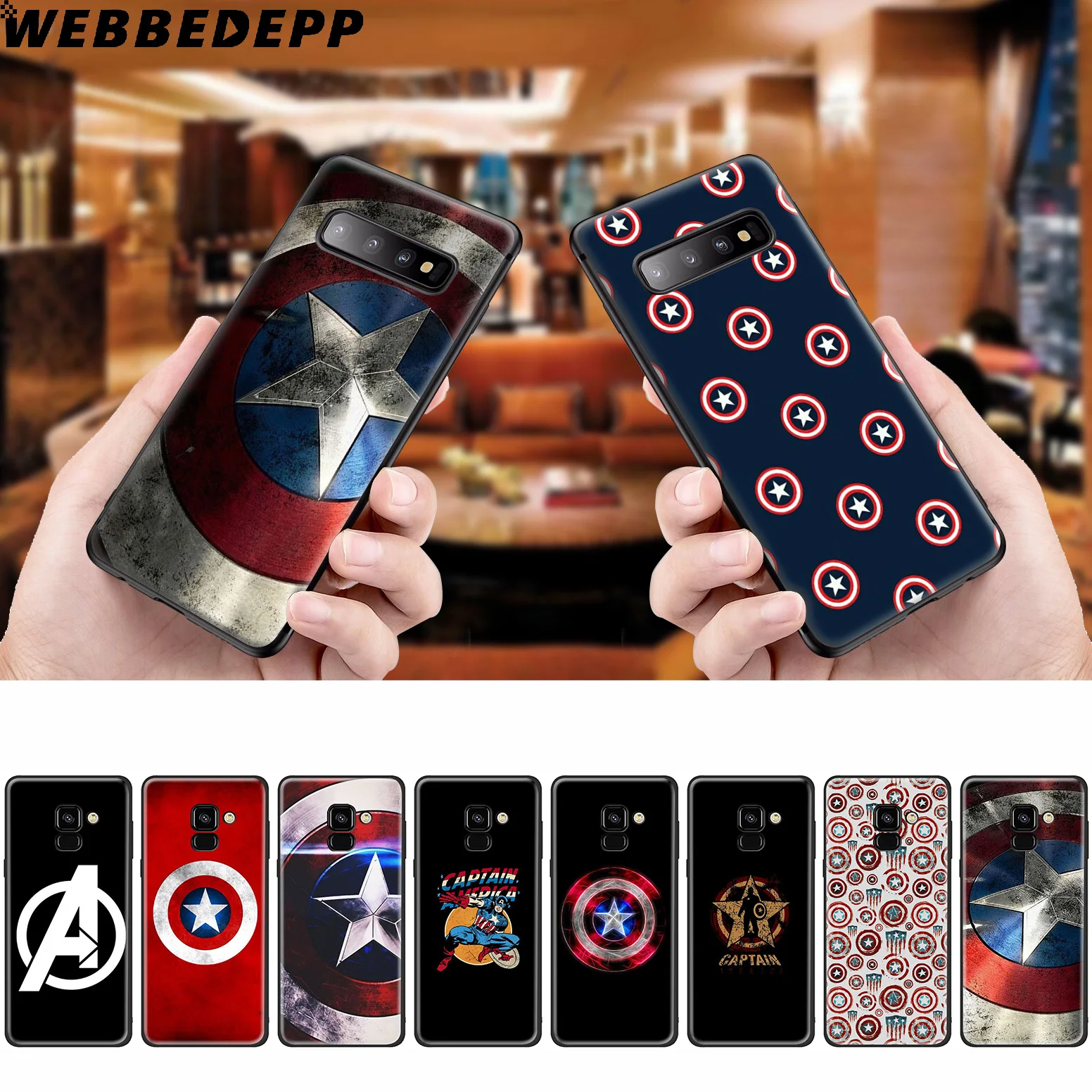 WEBBEDEPP Captain America Caps силиконовый чехол для Samsung Galaxy A3 A5 A6 A7 A8 A9 A10 A20 A30 A40 A50 A70 M10 M20 M30 |