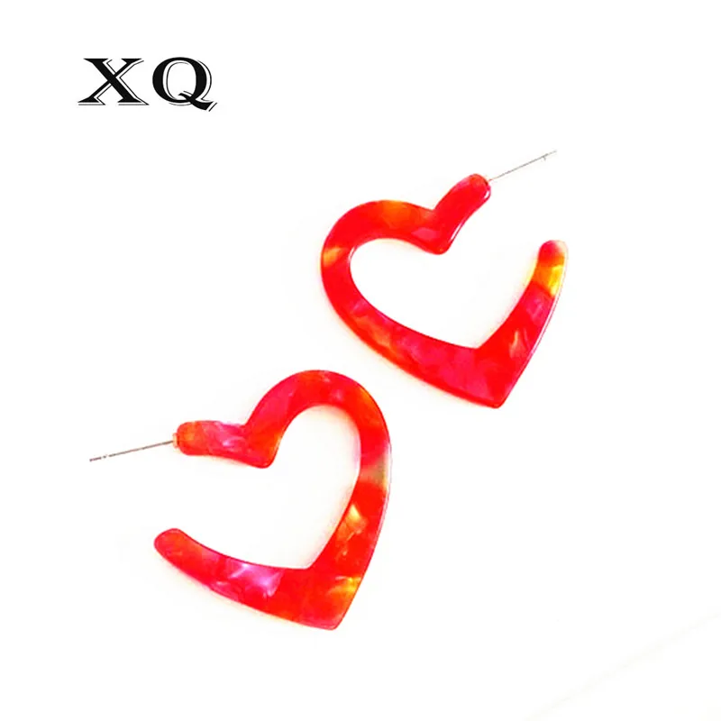 XQFree shipping fashion ladies jewelry sweet heart-shaped girls earrings fresh and simple campus student accessories New popular | Украшения