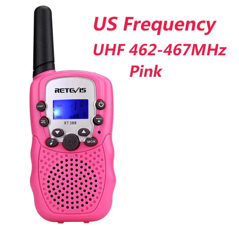 US Pink 1 шт. мини-рация, детское радио Retevis RT388 0,5 Вт UHF 462-467 МГц, американское Портативное двухстороннее радио J7027 - Цвет: US Pink