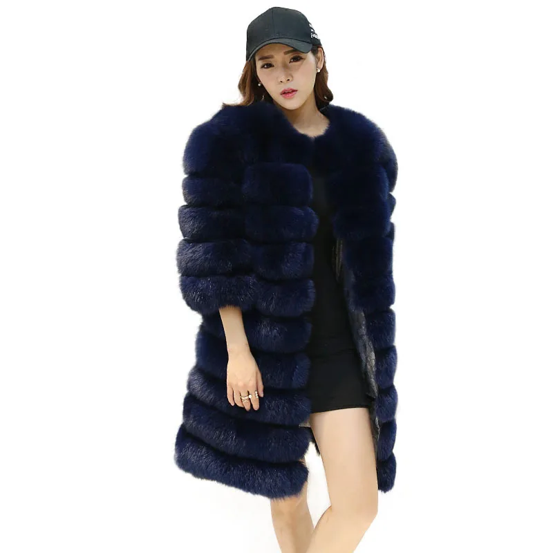 2019autumn And Winter New Autumn And Winter Fur Coat Fox Fur Long Section Horizontal Coat Sleeves Detachable Vest Slim Slim Coat