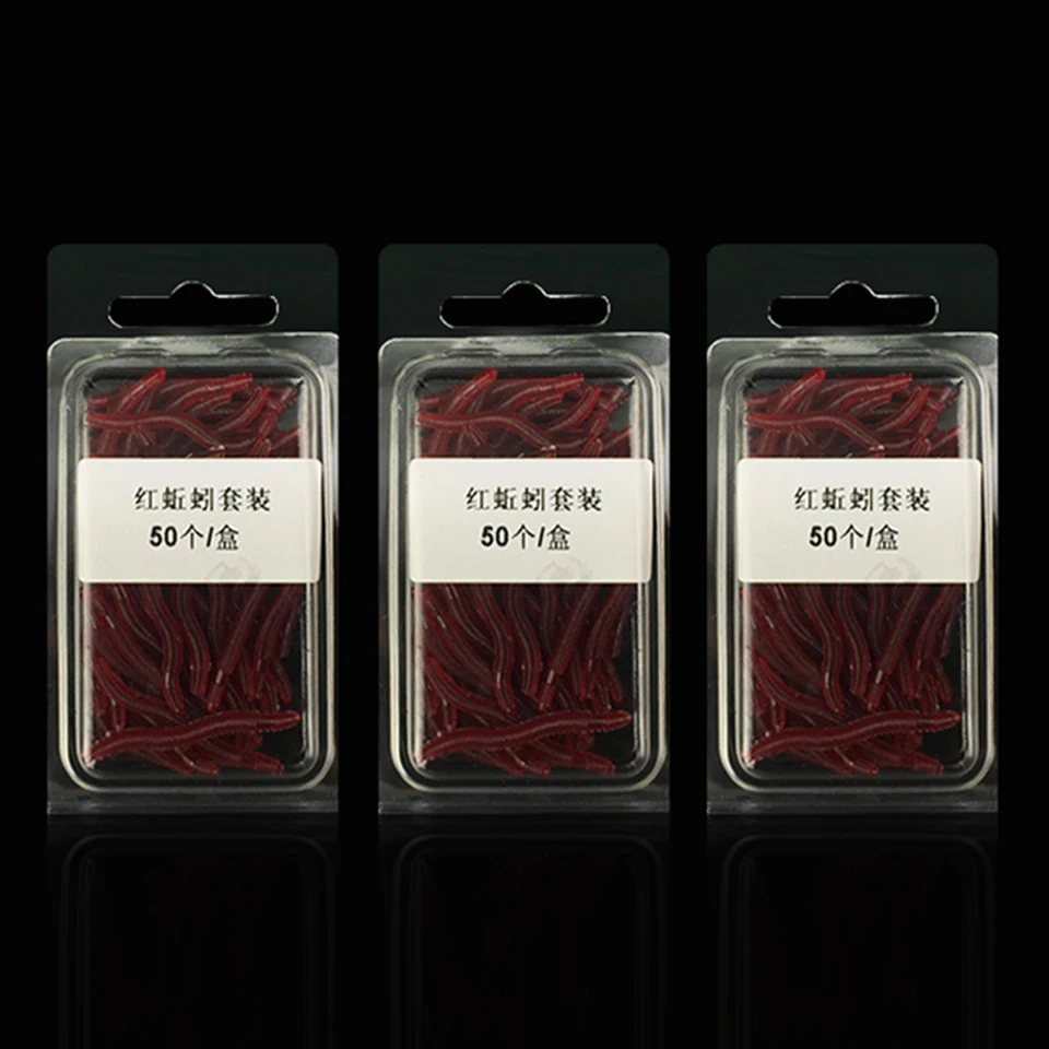 Ходить рыбы 50 шт./кор. искусственный дождевой червь рыболовные приманки крови