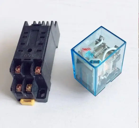 Промежуточное реле MY2NJ маленькое электромагнитное с основанием DPDT 8 контактов DC12V