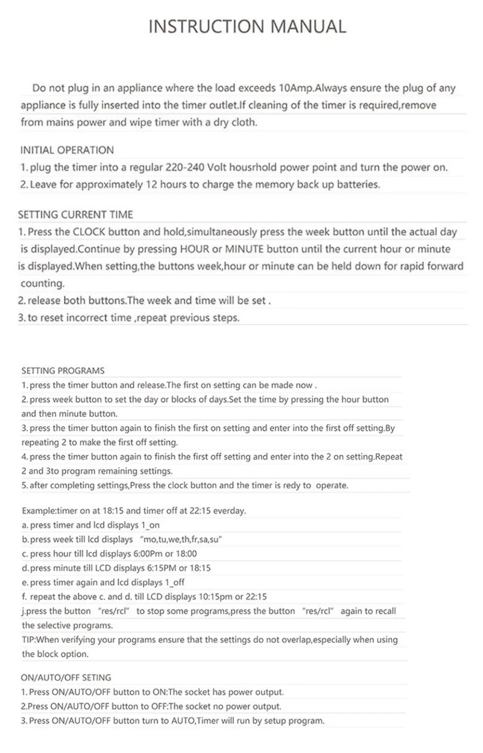 Kebidu ЖК дисплей цифровой таймер Выключатель программируемый переключатель