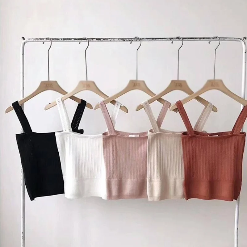 Kawaii Camis/летние топы для девочек, женские короткие пикантные майки, топ на тонких бретельках, ropa mujer, Белый Топ