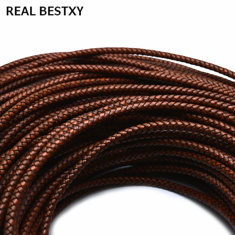 Кожаный шнур BESTXY из 100% натуральной кожи круглый веревка для рукоделия ожерелье