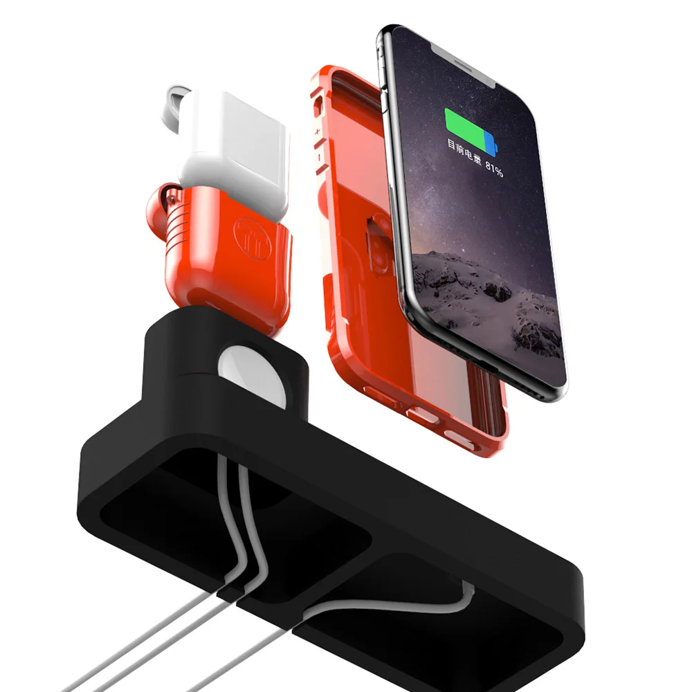Настольная подставка FDGAO 3 в 1 для iPhone XR XS Max X 8 7 6s 6 Plus силиконовый держатель зарядки