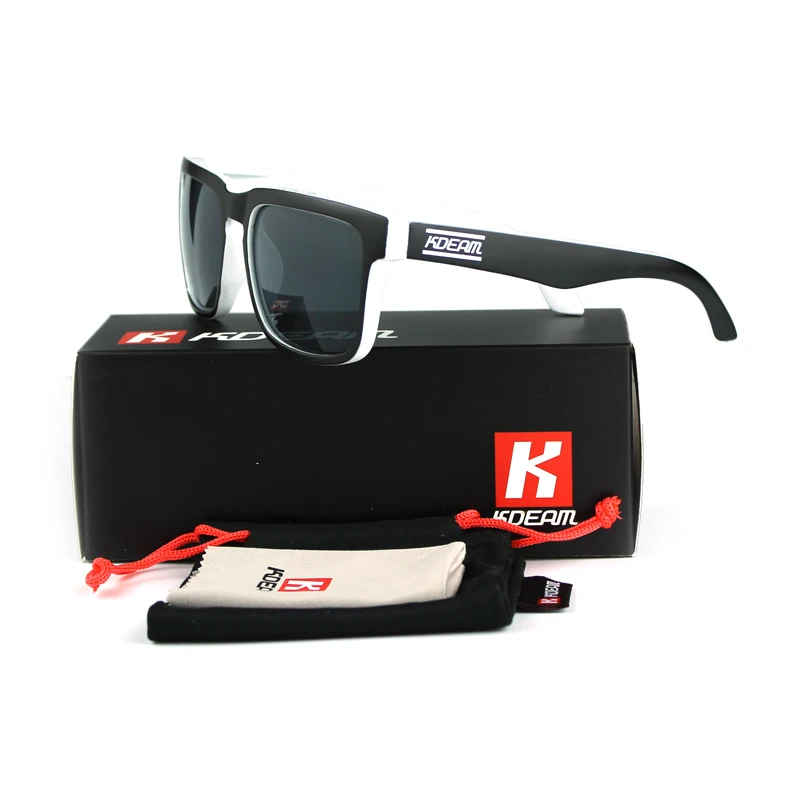 Мужские солнцезащитные очки Kdeam квадратные поляризационные с отражающим