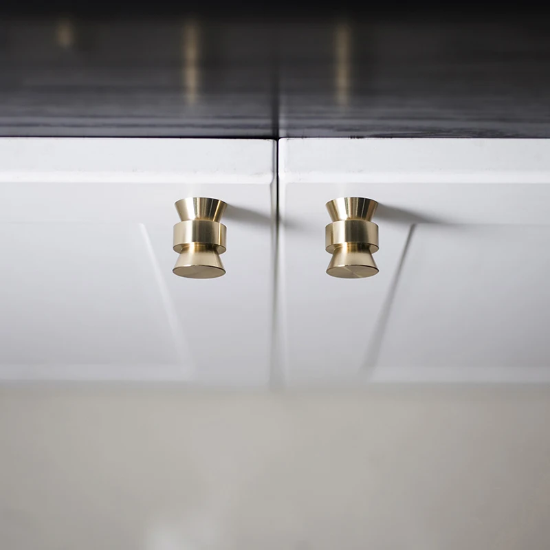 Латунная ручка в скандинавском стиле золотые/черные выдвижные ящики для
