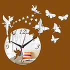 Новый настенный стикер s домашний Декор постер Сделай Сам Европейский акриловый большой 3d стикер натюрморт настенные часы лошадь бабочка