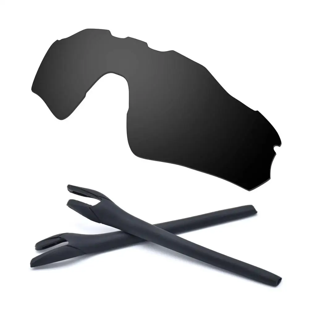 Черный HKUCO для радарных EV путь Поляризованные замены линзы и черный Earsocks резиновая комплект в сочетании - Цвет линз: Черный