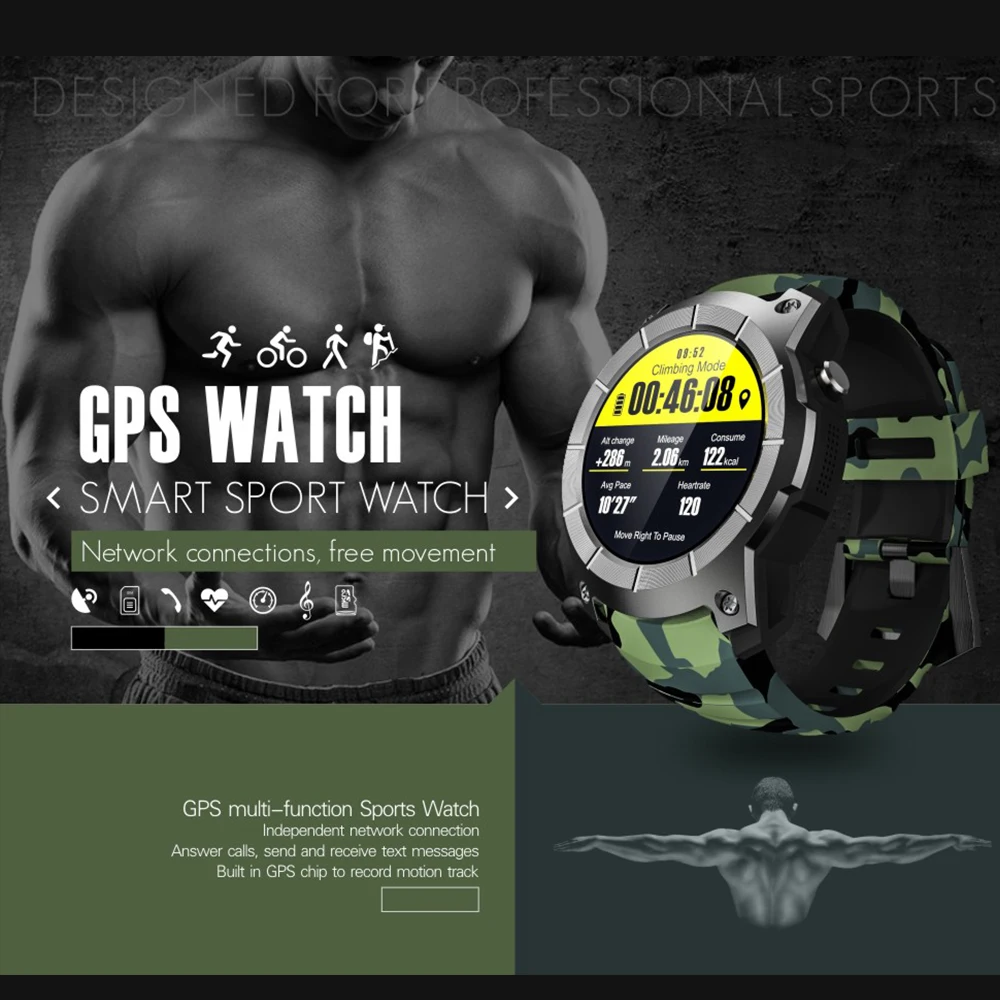 NEW Makibes G05 PLUS GPS Men Sports Watch 1.3'⟊mouflage Color Screen Smart multi-sport Smartwatch Bluetooth 4.0 MTK2503 |