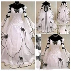 2021 белый и черный готический торжественные платья кружевное платье с аппликацией и драпировкой Длинные свадебные платья рукава скромные Vestidos De Noiva на заказ