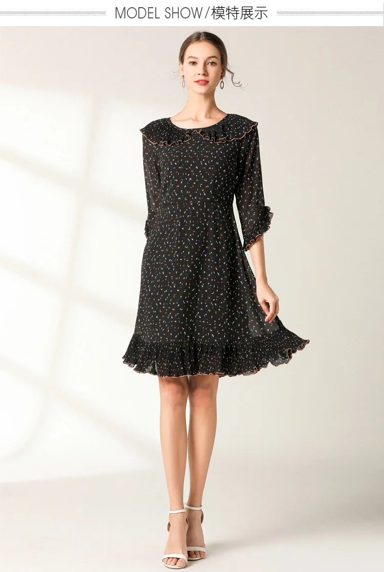 Летнее женское шифоновое платье с принтом Питер Пэн элегантное пляжное рукавами бабочками Повседневное