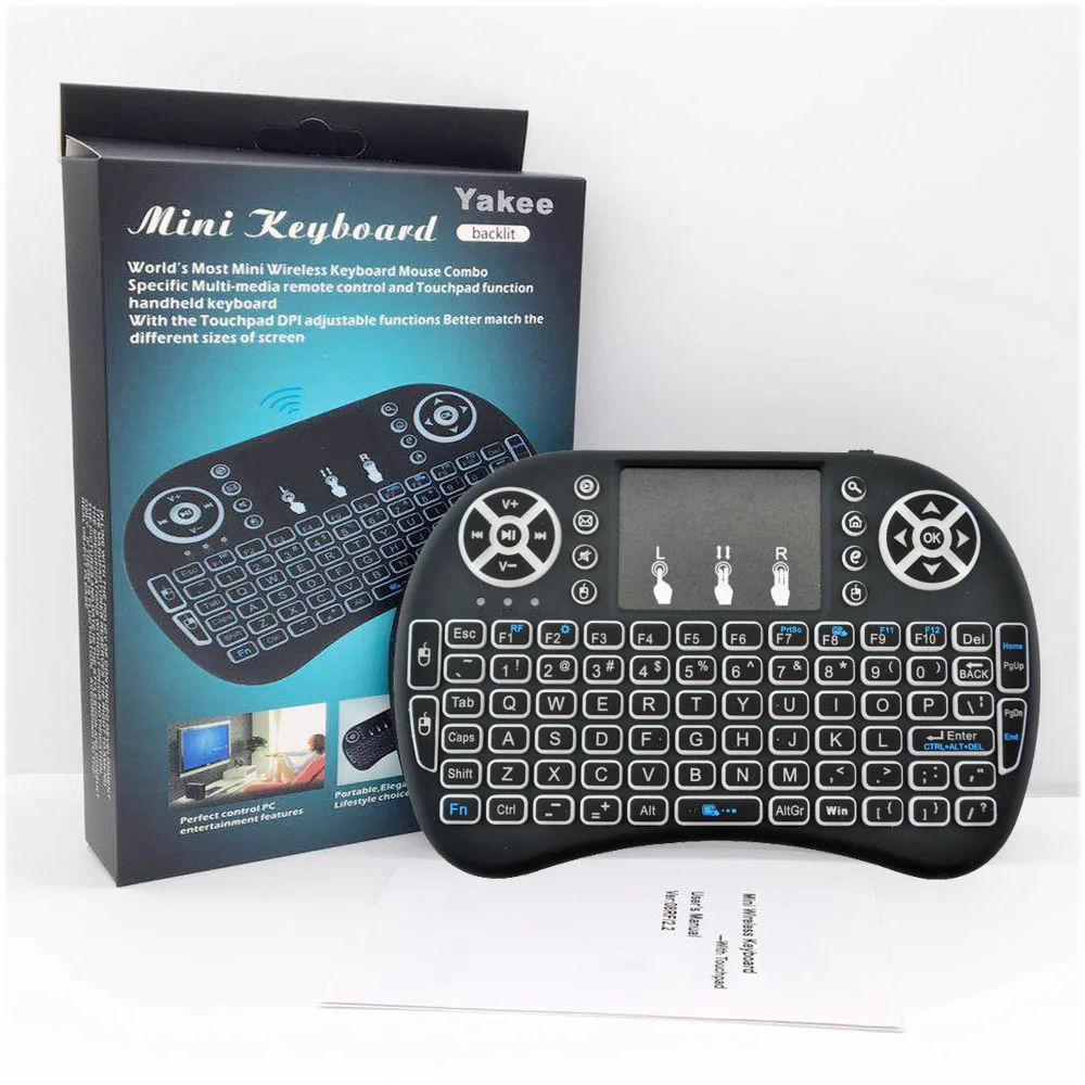 Клавиатура i8 keybard Mini Беспроводная 10 шт. 2 4 ГГц воздушная мышь английская русская 7