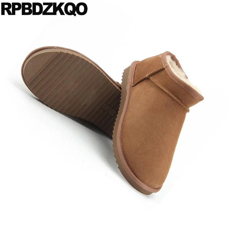 Мужские Роскошные ботильоны Дизайнерская обувь Ботинки с настоящим мехом Зимние