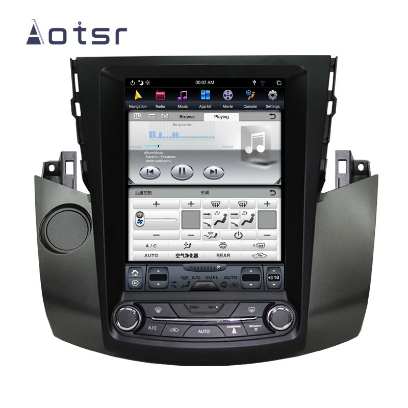 Автомобильный DVD плеер в стиле Tesla Android 8 1 с GPS навигацией для Toyota RAV4 2003 2009