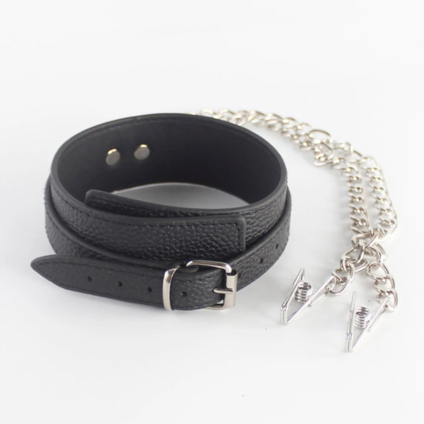 SODANDY секс рабский ошейник для шеи Связывание удерживающий воротник с зажимом