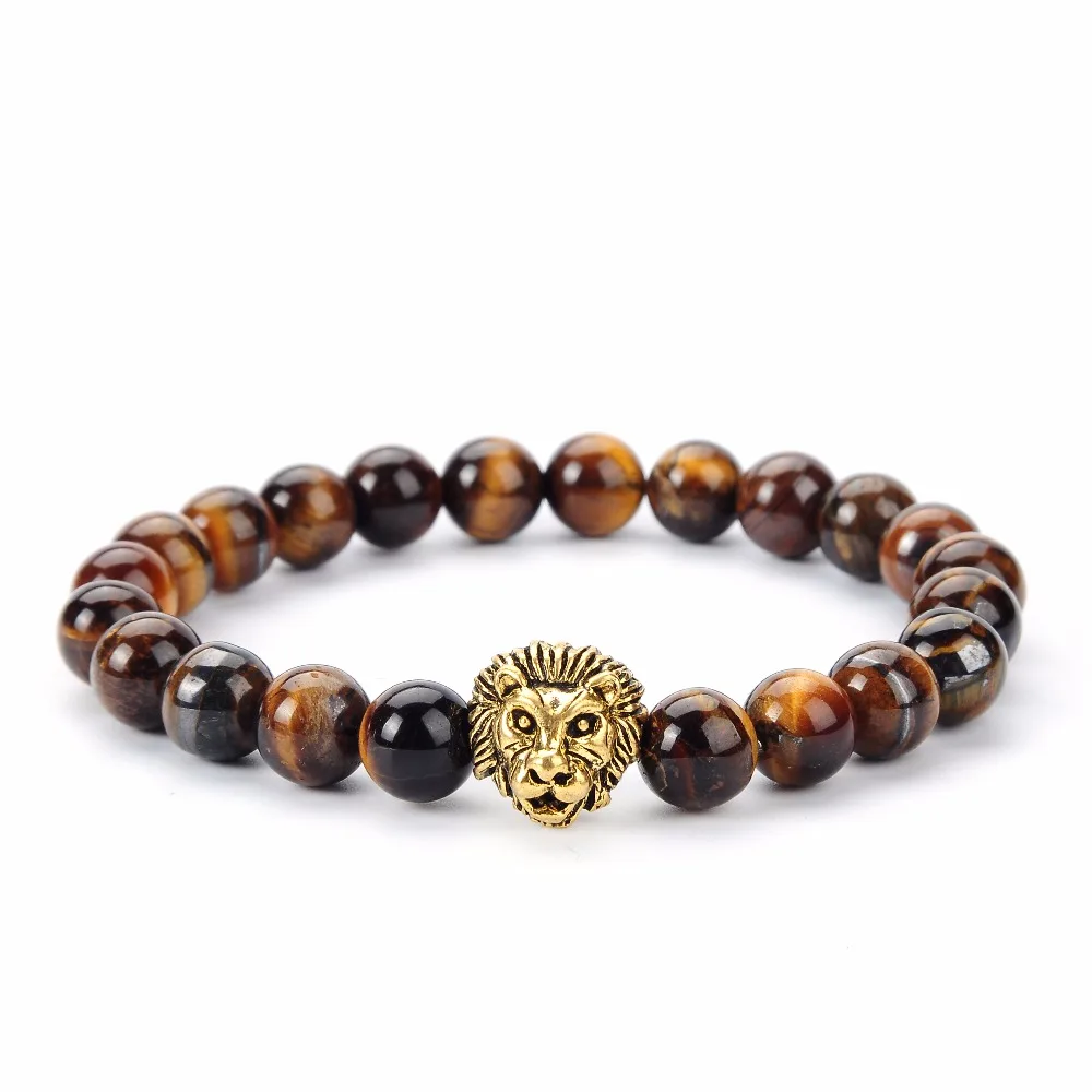 Браслет из бусин тигровый глаз 8 мм с натуральным камнем | Украшения и аксессуары