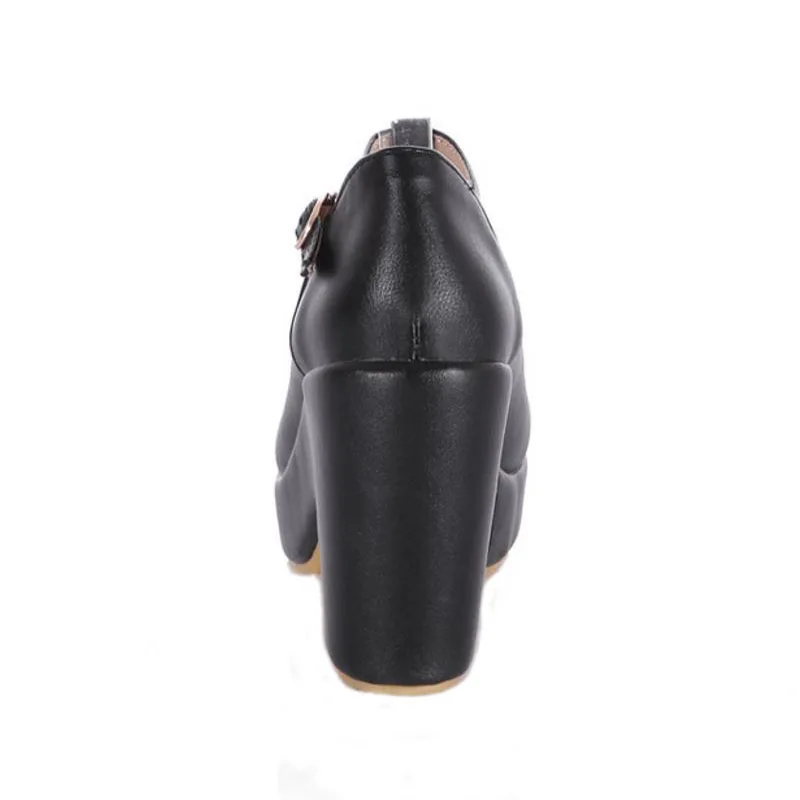 Женские туфли на платформе TAOFFEN Клубные лодочки с Т образной застежкой и бантом