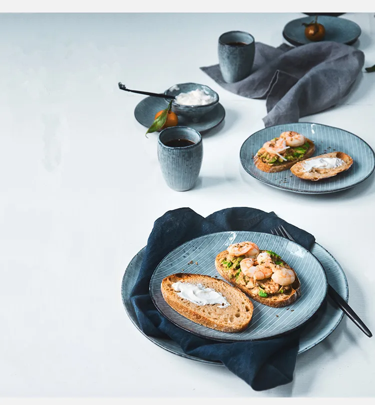 1 шт. KINGLANG японский стиль керамическое обеденное блюдо мясная тарелка Западный поднос для завтрака