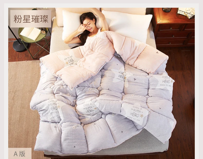 Новые зимние толстые теплые стеганые одеяла с принтом для взрослых king/twin/queen size, постельные принадлежности на весну и осень для дома, отеля, мягкое пуховое одеяло