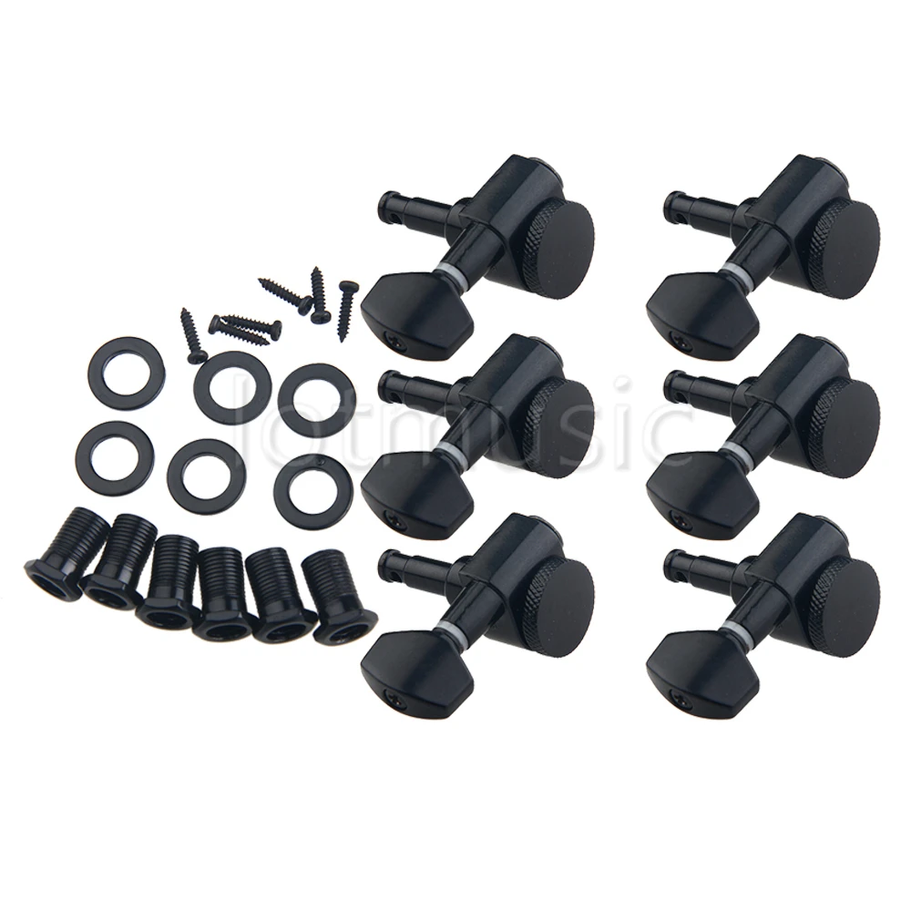 Гитара Тюнинг колышки встроенный тюнинг Серебро Хром Черный 6L головки машины для