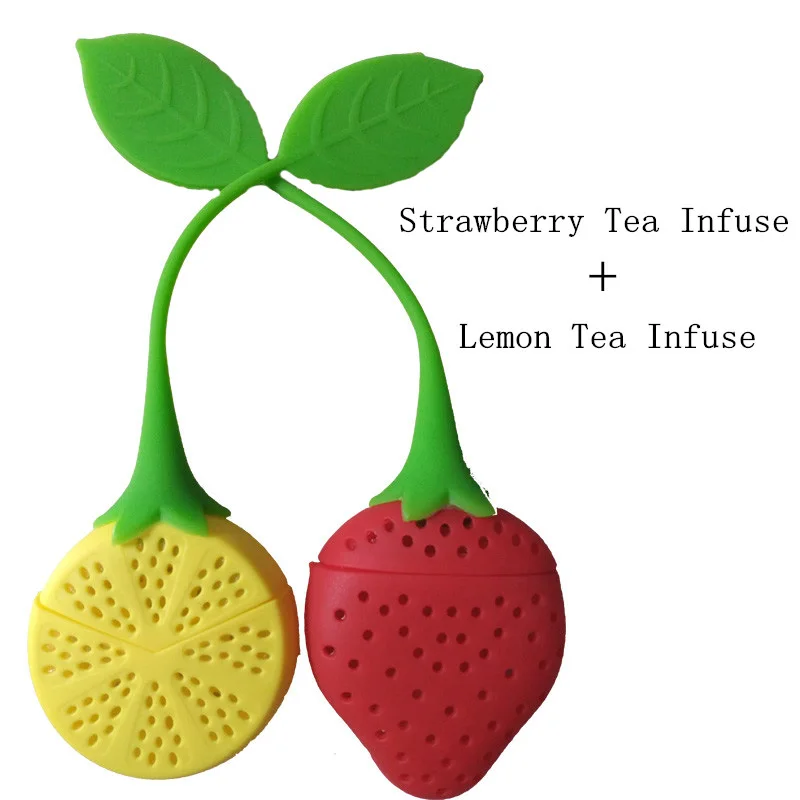 1 шт. силиконовая клубника + лимонная Рассыпчатая чайная решетка фотофильтр