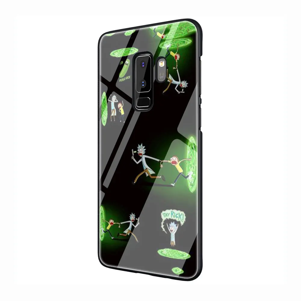 G7 Рик и Морти забавные закаленное Стекло TPU черный чехол для Galaxy S7 край S8 S9 плюс S10 Note 8, 9, 10, A10 20 30 40 50 60 70 - Цвет: G7