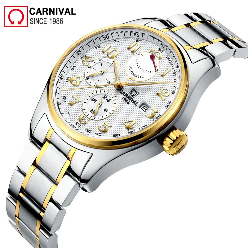 

Carnival Impact Move Мужские автоматические водонепроницаемые часы, 150 м, 316L, нержавеющая сталь, Роскошные мужские часы Xfcs kol saati