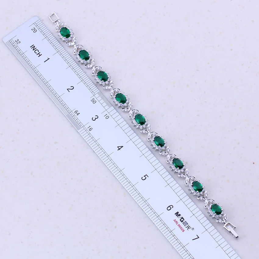 Роскошный зеленый искусственный изумруд &amp Белый AAA циркон посеребренный цветок