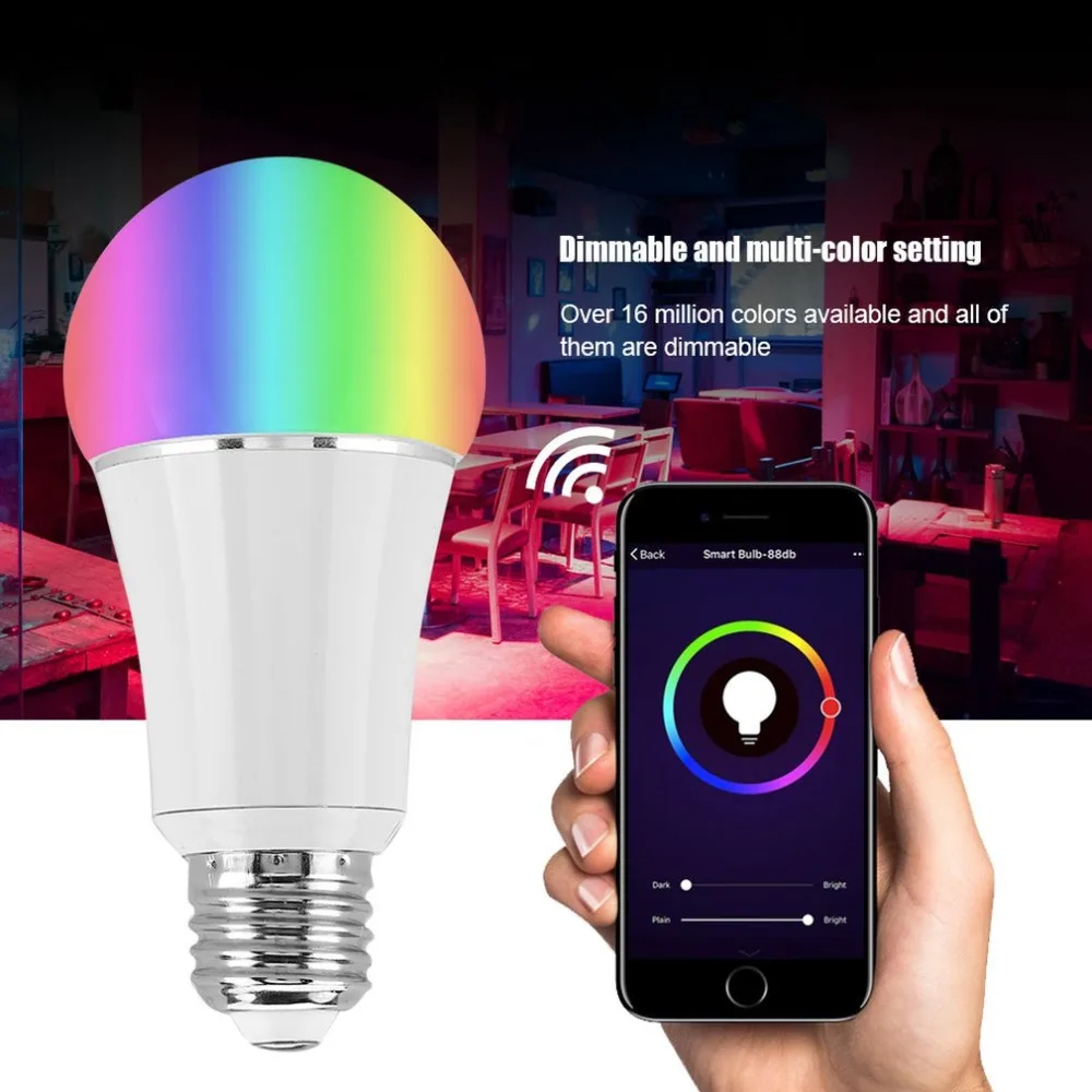 E27/E22/E14 Беспроводной WiFi умный светодиодный лампы Поддержка Alexa Google home 7 Вт EQ0104101