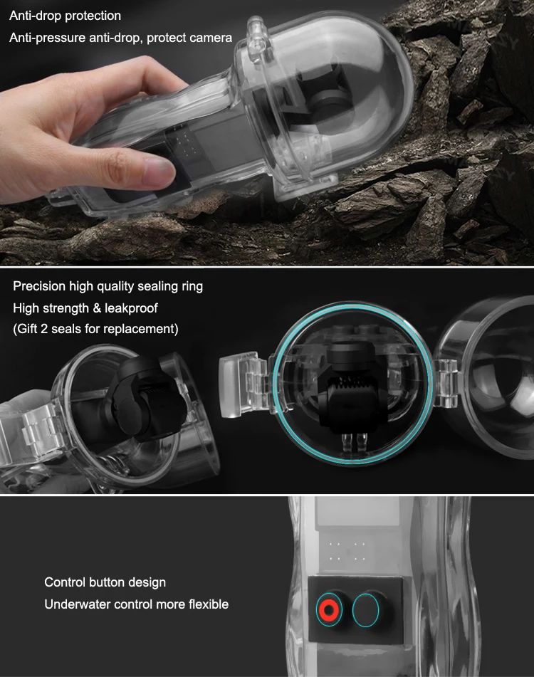 OSMO Карманный водонепроницаемый чехол для DJI OSMO Карманный ручной карданный стабилизатор для подводного дайвинга 60 м корпус Водонепроницаемая коробка