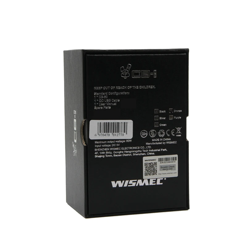 Оригинальный Wismec CB 60 Вт коробка мод 2300 мАч батарея электронная сигарета Vape MTL Vaping