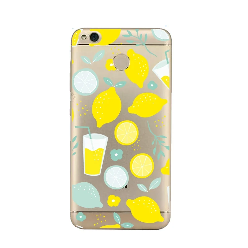 Lemon Soft Clear TPU Phone Case For xiaomi redmi 4x 4a note5a note4x 5s mi6 note3 Flamingo Orange Printed Cover Free Shipping | Мобильные
