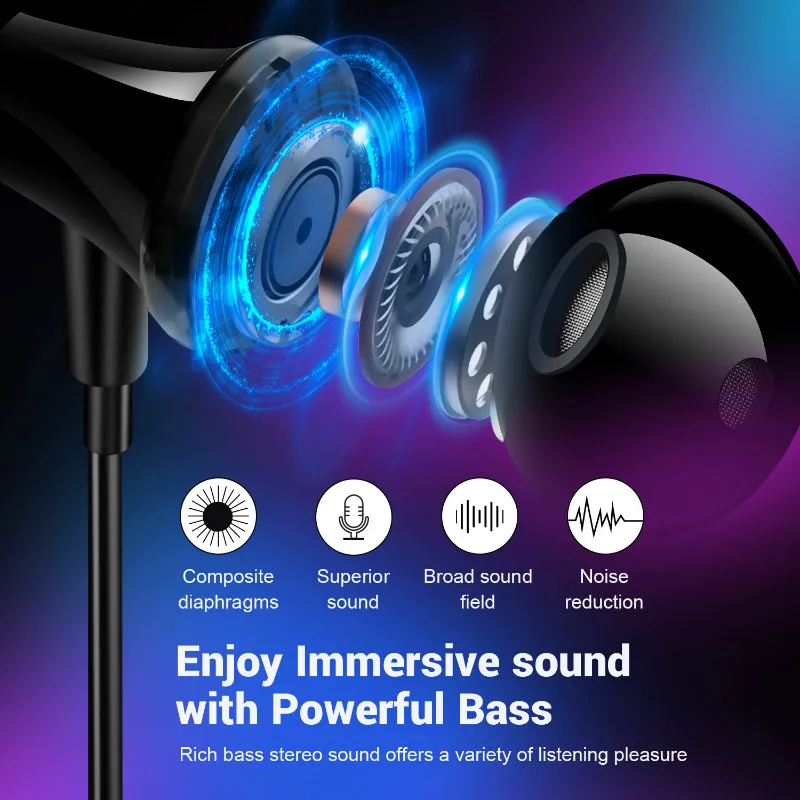 Oneodio A15 Bluetooth наушники с шейным ремешком Беспроводные HD микрофоном металлические