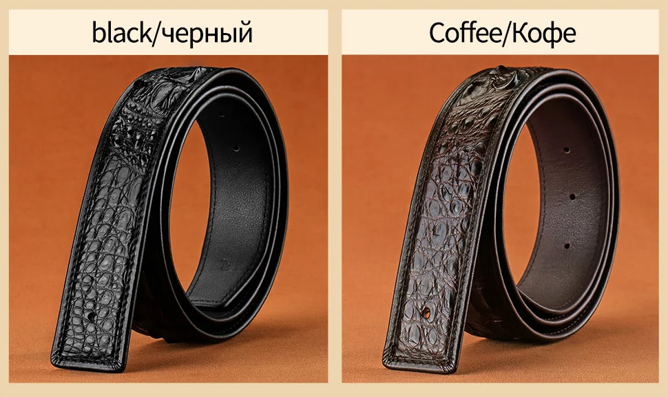 Люксовый бренд мужской пояс из крокодиловой кожи с гладкой пряжкой настоящие пояса из кожи аллигатора Бизнес Повседневный пояс модный дизайн