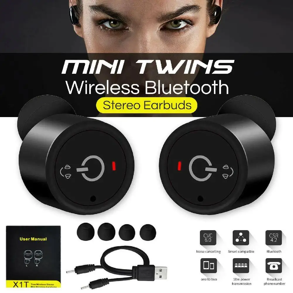 Kuulee TWS Bluetooth настоящие беспроводные наушники два способа ношения стерео