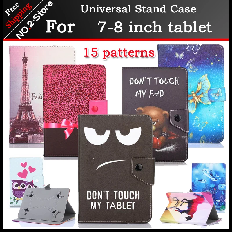 7inch Universal cartoon Cover case For Explay hits / S02 3G, oyster t72hm 3G t7v Tablet PC Multi-pattern optional+3 gift