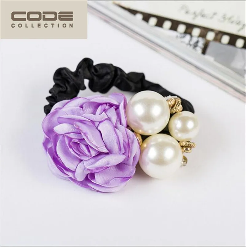 2018 элегантные эластичные ленты для волос ручной работы Камелия Цветочная