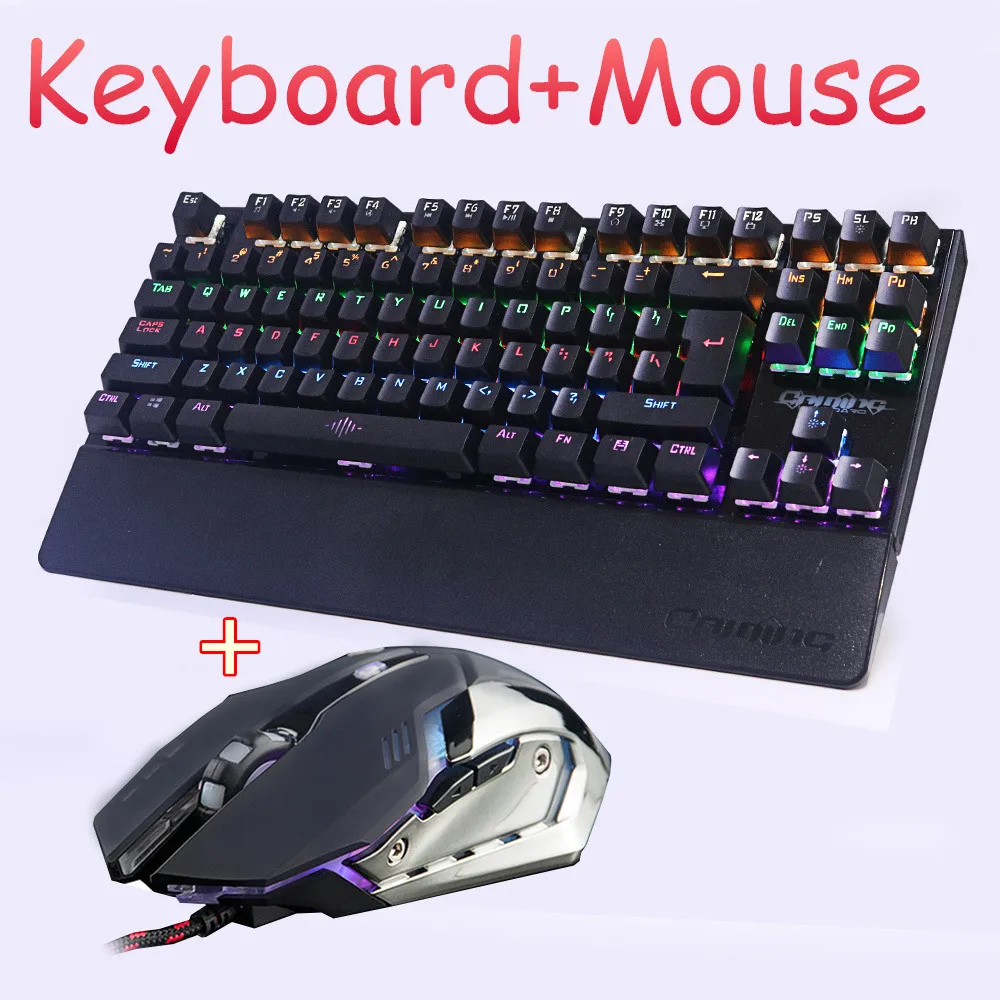 Механическая игровая клавиатура и мышь комбинированная с подсветкой
