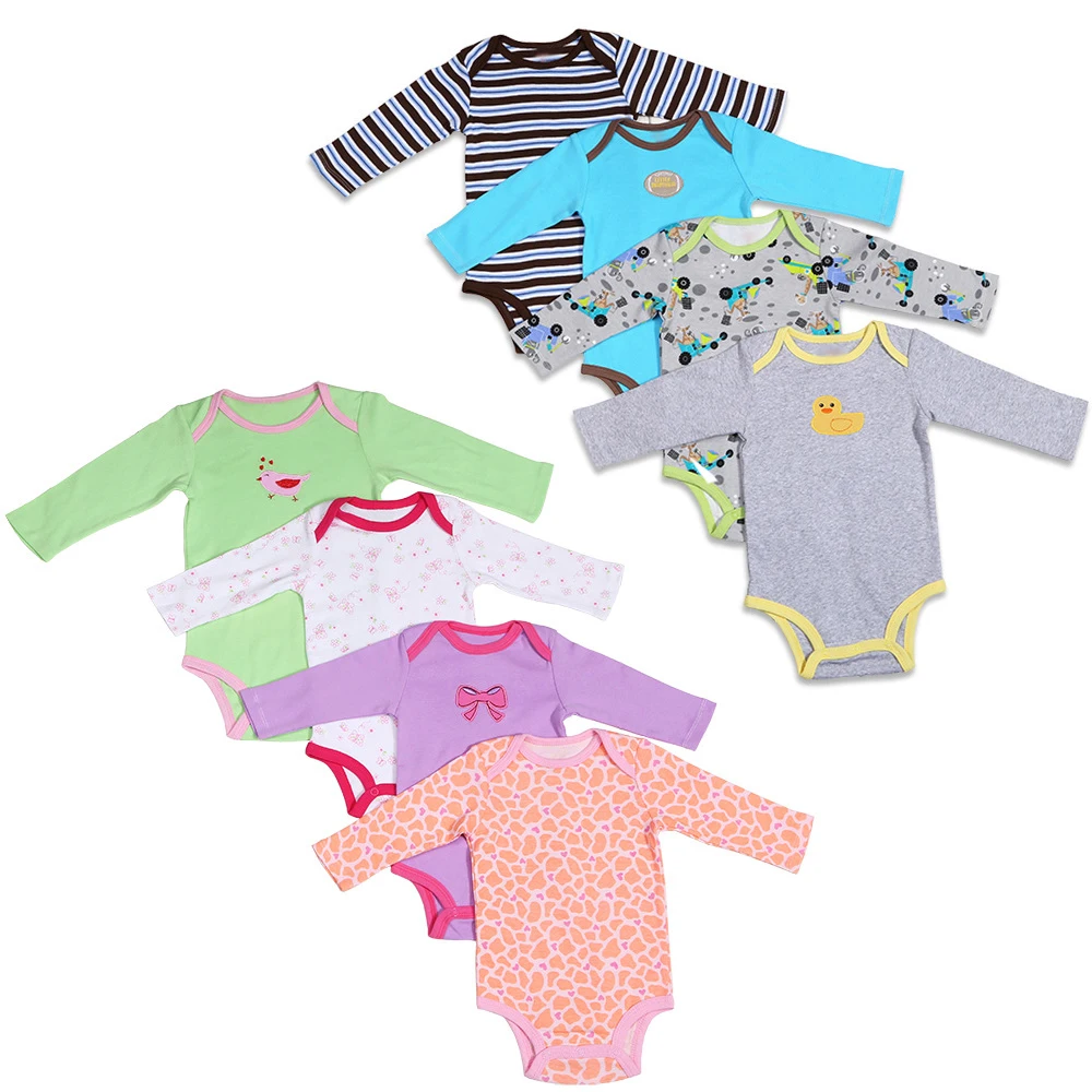 Комбинезон для новорожденных из натурального хлопка с длинным рукавом 3/4/5