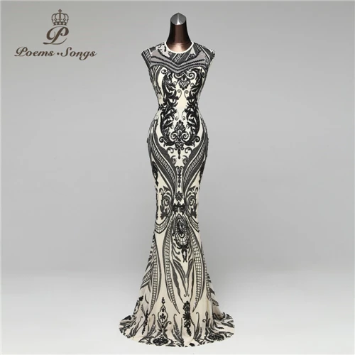 color as picture Стихи песни Новое Элегантное синее вечернее платье с блестками vestido de festa официальное вечернее платье длинное платье с блестками длинное платье для выпускного вечера - Цвет: color as picture