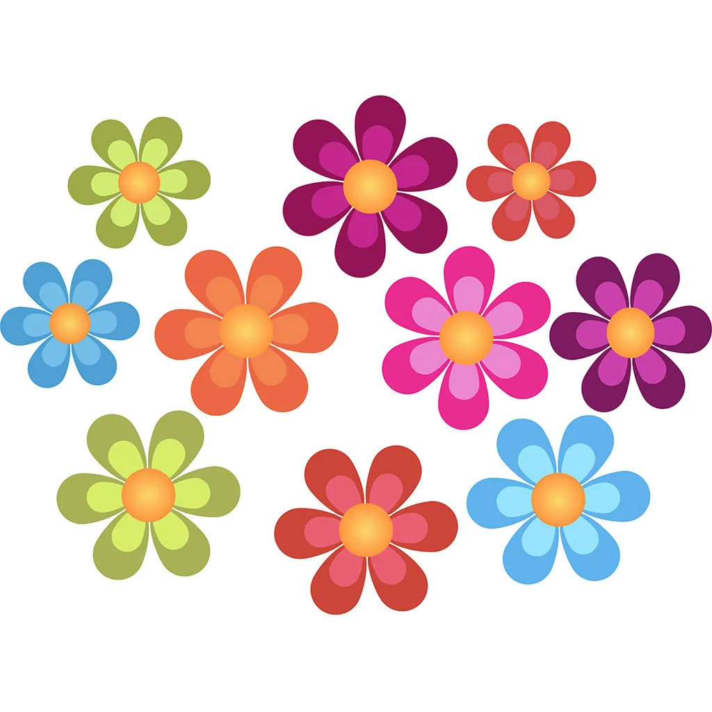 Набор из 10 наклеек для ванны клейкие переводки ярких цветов идеально