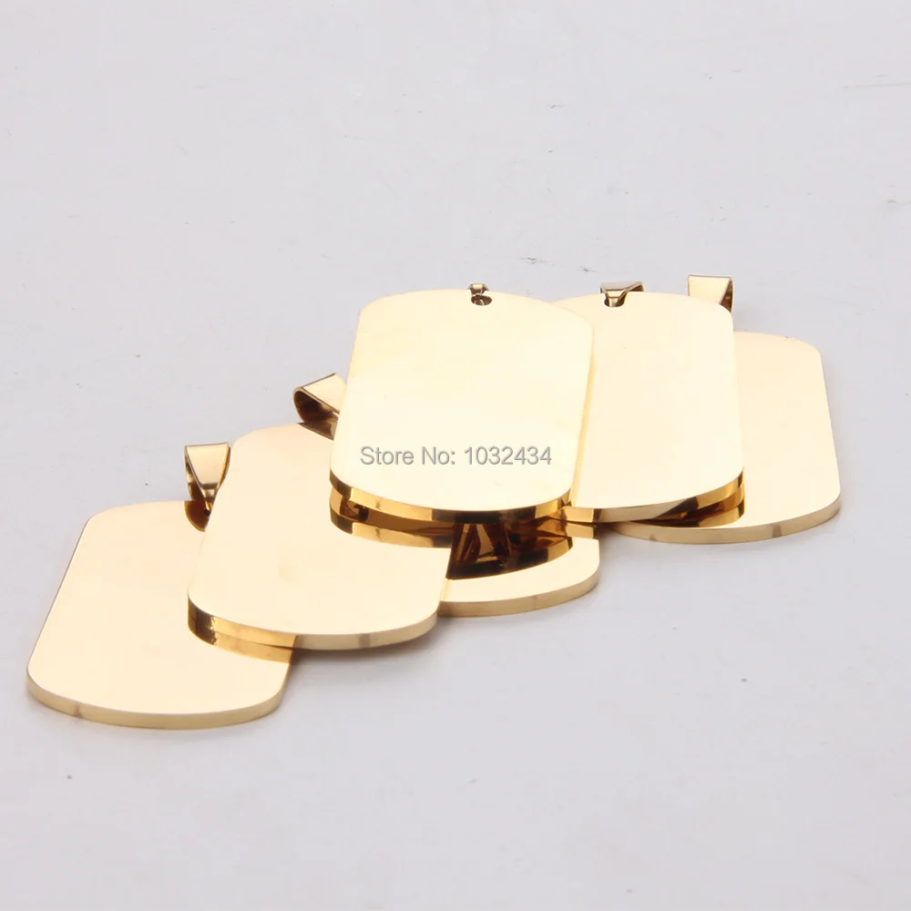 Подвески из нержавеющей стали в форме прямоугольника золотистые Жетоны для