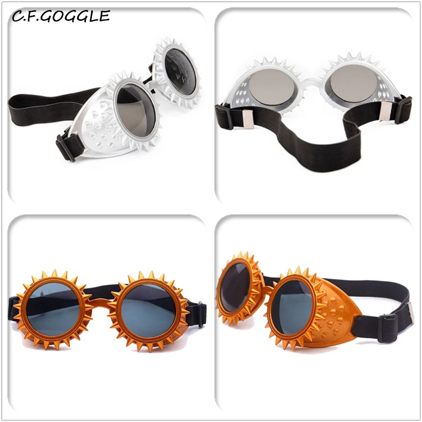 C. F. GOGGLE Новое поступление 2019 круглые серебристые оранжевые линзы из