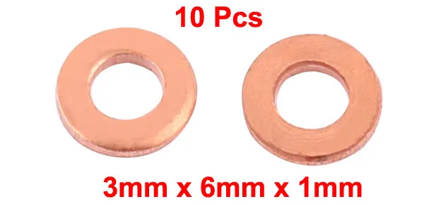 3 x 6 x 1mm Uxcell 10 шт./лот 1 мм Толщина уплотнительное кольцо круглой формы прокладка шланга плоская медная шайба для крана втулка Медный Тон - Цвет: 3 x 6 x 1mm