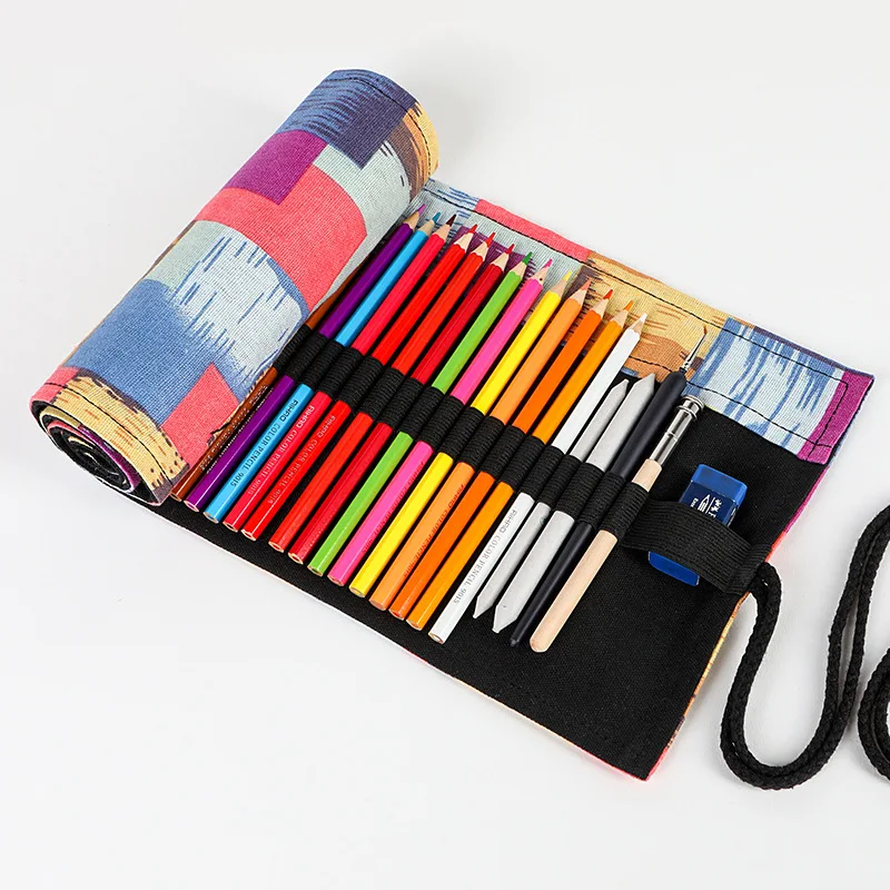 Kawaii уголовно-ролл школьный пенал большой 12/24/36/48/72 Pencilcase для девочек мальчик мешок ручки Симпатичный карандаш случае канцелярские чехол Комплект