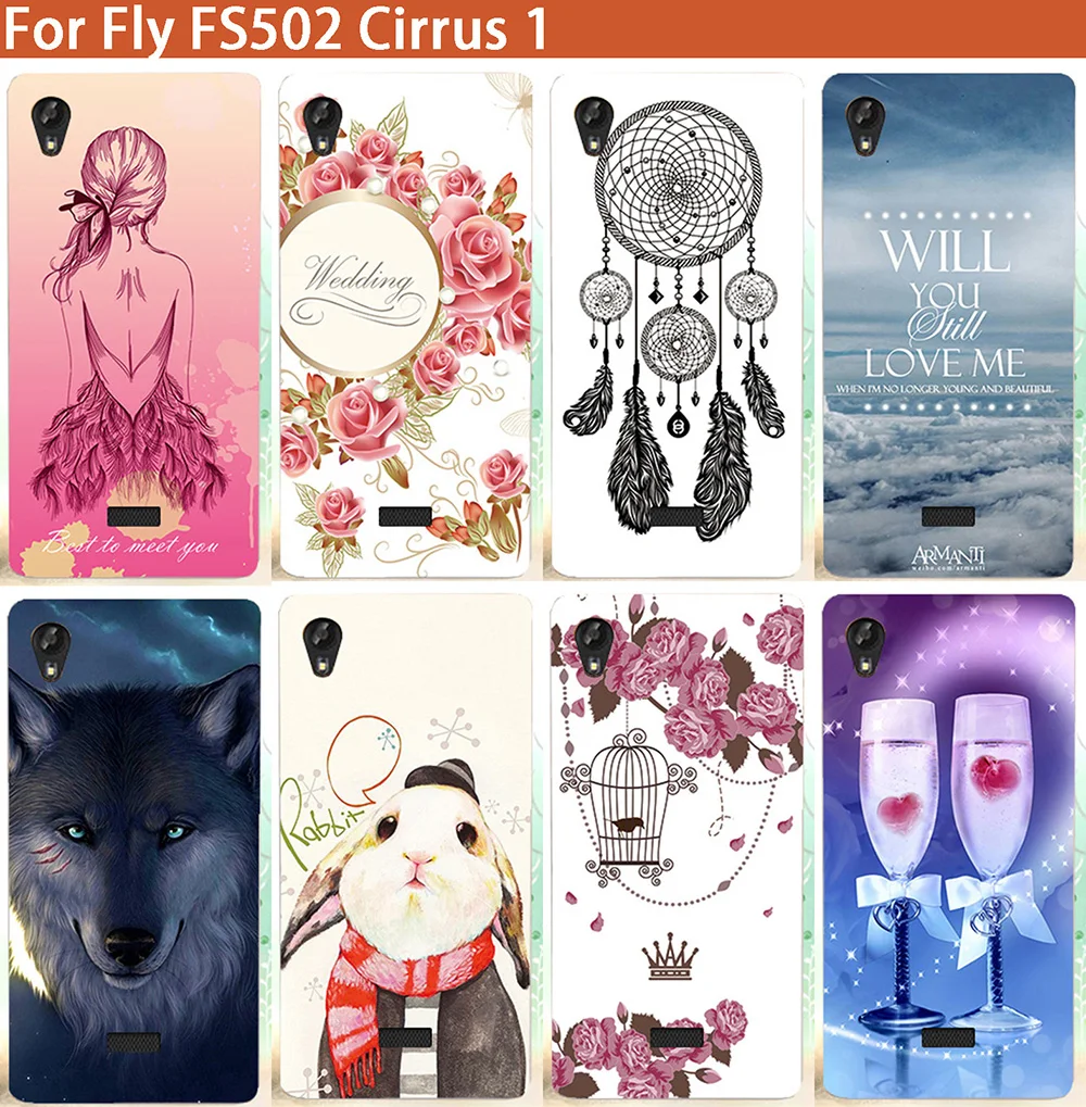 Мягкий ТПУ чехол-накладка с мультяшным рисунком для Fly FS502 Cirrus 1 цветной защитный